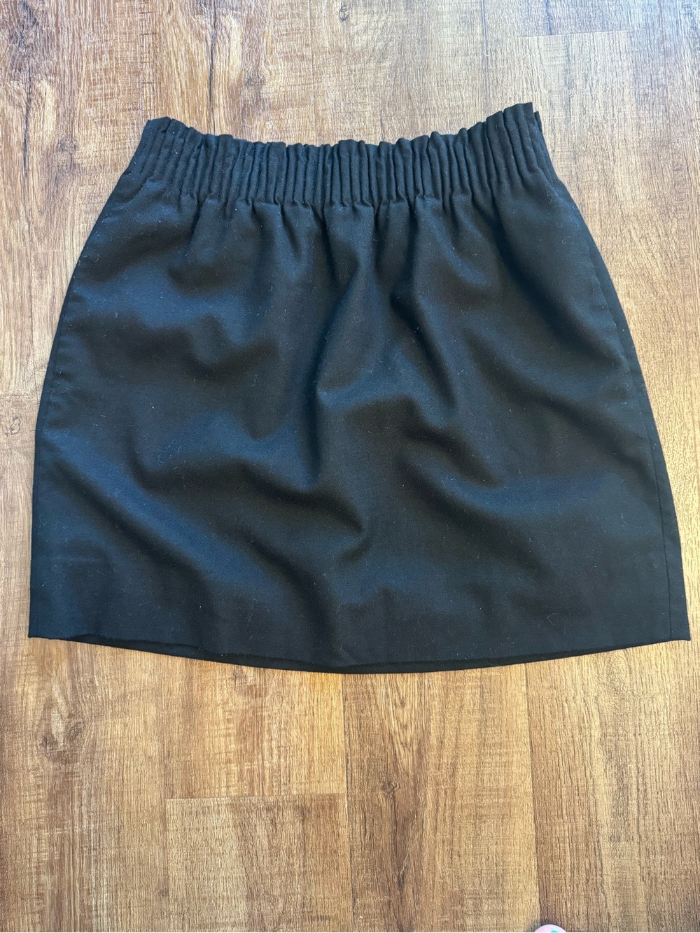 J. Crew Black Elastic-Waist Wool Blend Mini Skirt